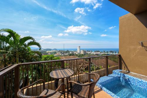 Chambre double, deluxe, vue sur la mer, bain à remous