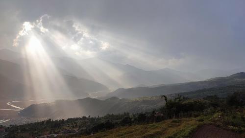Erkély/terasz, Sarangkot Hotel New Galaxy in Sarangkot