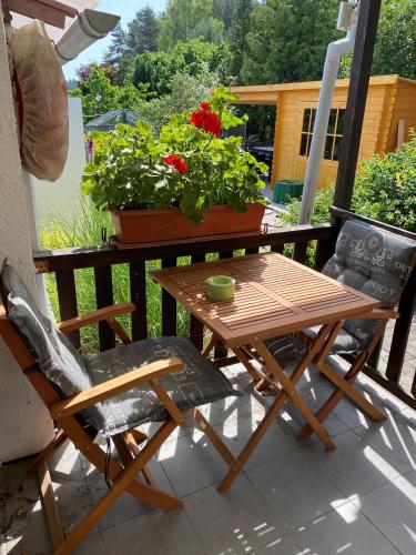 Balkons/terase, Ferienwohnung Irmchen in Großwoltersdorf