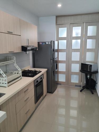 ห้องครัว, Hermoso apartamento con piscina frente al mar - Primera Ensenada in โกเวนัส