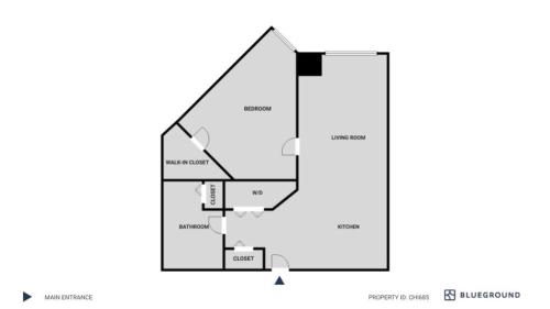 Floor plans, Arlington Heights 1BR w Gym WD nr I-90 CHI-685 in Arlington Heights (IL)