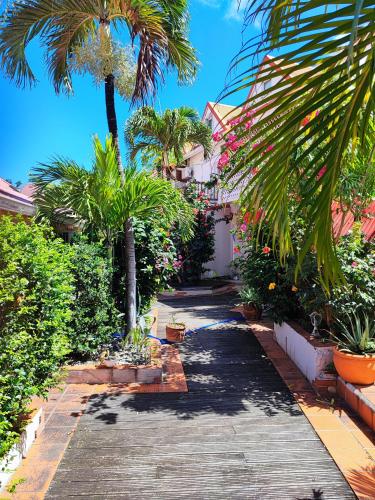 Appartement entier: chambre, cuisine + terrasse au calme sur jardin. in Saint Martin