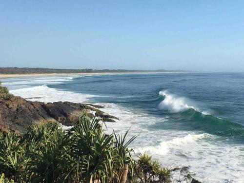 So close to the surf and headland with a pool!