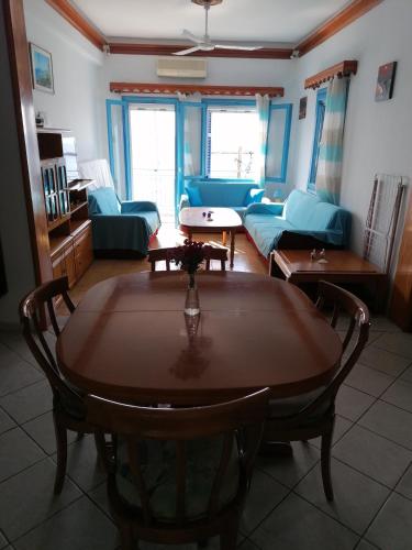 Panoramic Sea View Villa Evmenia and Harbourside Sea front apartments in Loutraki Skopelos