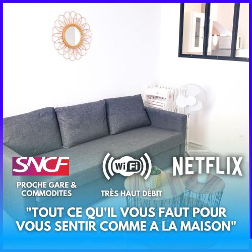 Netflix I Molotov I Lit 160x200 I Proche Gare et Centre ville I 39m2 I WIFI - Location saisonnière - Toulon