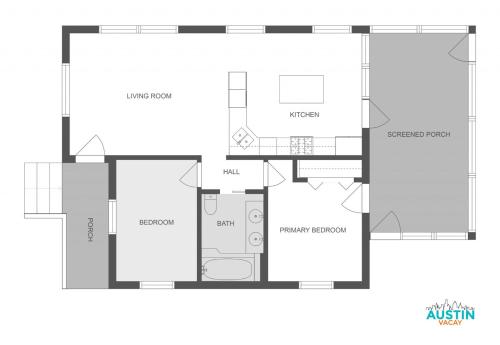 Sizable Screened in Porch w Luxury Kitchen and Bath in Austin, USA