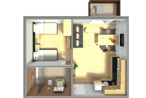 1 king bed, 1 sofa bed