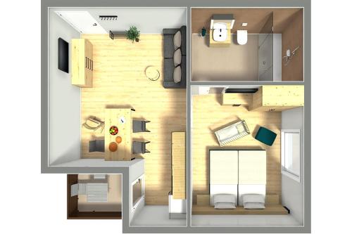 1 king bed, 1 sofa bed