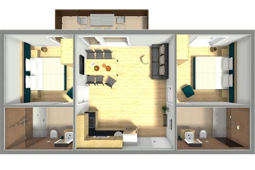 2 bedrooms, 3 beds