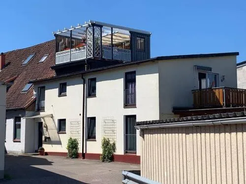 Über den Dächern der Stadt in Bremervörde, Deutschland