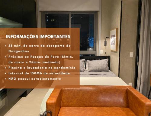 Cama Queen- Loft super moderno na Vila Olímpia, São Paulo (fotografie 9)