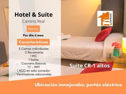 Htl & Suites Camino Real, ubicación, parking, facturamos