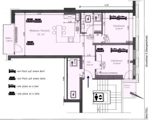2 bedrooms, 5 beds