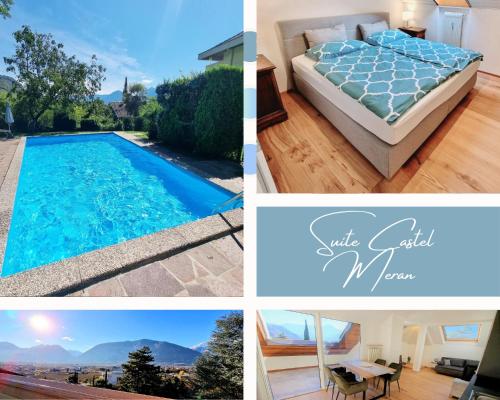  Suite Castel Meran - panorama terrace and pool in Meran