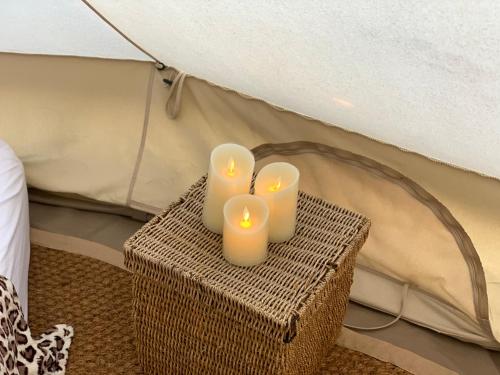 Home Farm Radnage Glamping Bell Tent 2, with Log Burner and Fire Pit in Radnage