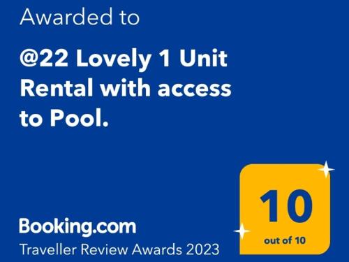 @22 Lovely 1 Unit Rental with access to Pool. in 梅莫斯