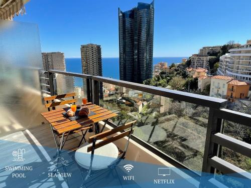 NEW Studio, piscine et vue mer • proche de Monaco