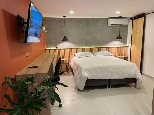 Agradable y moderno aparta estudio con aire acondicionado