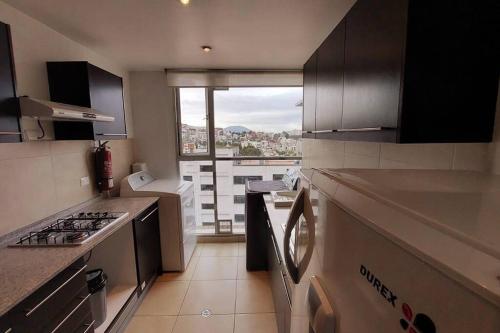 Konyha, Excelente apartamento, 2 hab. con vista única UIO (Excelente apartamento, 2 hab. con vista unica UIO) in Rumipamba