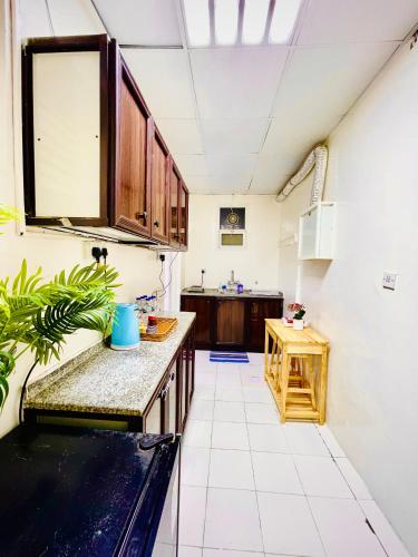 Kitchen, Private 2Bedroom Villa with T&B and Kitchenette near Abu Dhabi International Airport in Al Mafraq
