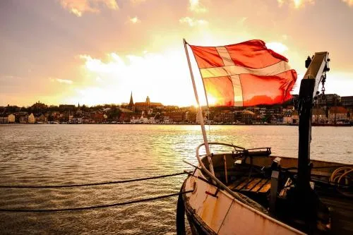 Inselblick am Meer in Glücksburg, Deutschland