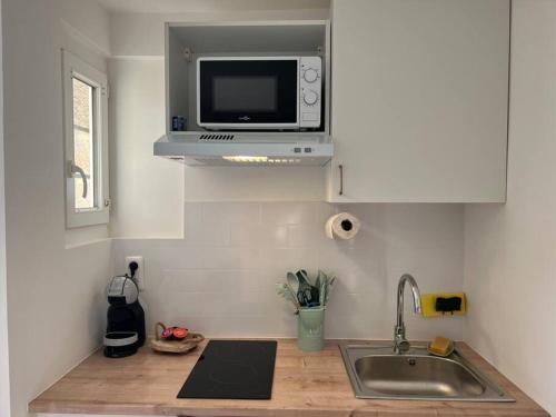 Kitchen, *La Pampa, Studio, Parking, Clim, Hopitaux/Fac* in Saint-Eloi