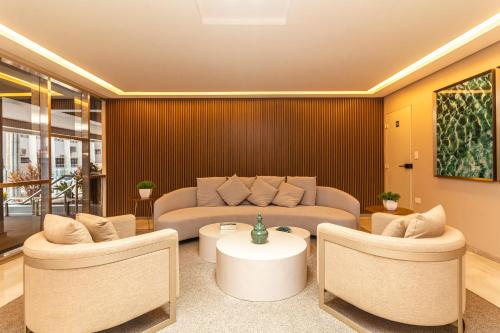 ทางเข้า, Piemax Praia Grande - 100m PRAIA do BOQUEIRAO e CENTRO - Vista MAR - Varanda GOURMET com CHURRASQUEI in โบเกย์เรา
