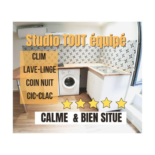 SUPERBE Studio avec coin nuit TOUT EQUIPE !