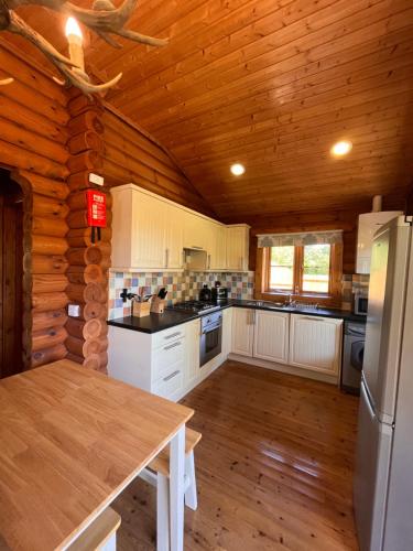 virtuve, Beautiful 2 Bedroom Log Cabin With Private Hot Tub - Elm in Aymestrey