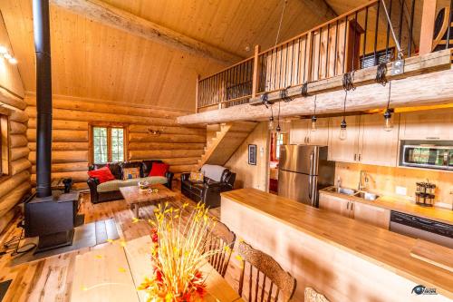 Chalet bois rond aux paysages uniques avec Spa !