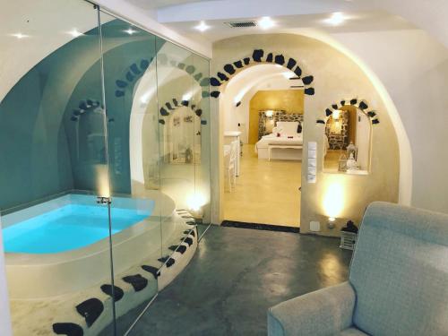熱水浴缸, Traditional Cave Villa-Paradise & Prive Jacuzzi in 安普雷奧