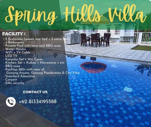 SpringHills Villa Panderman Batu - Private Pool