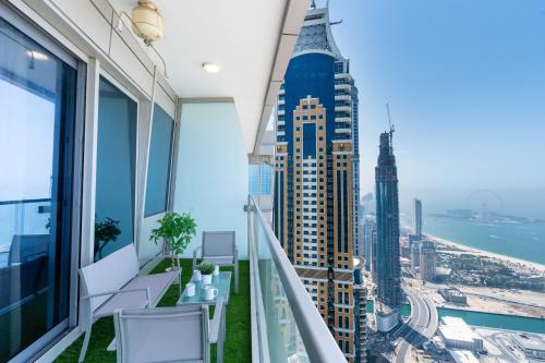 Balcony/terrace, Incredible Full Sea and Dubai Eye View in Marina near Bounty Beets