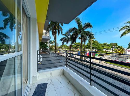 Apto com Wi-Fi a beira-mar em Santo SP