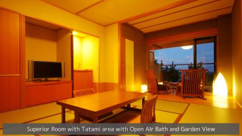 Superior Room with Tatami area with Open Air Bath and Garden View