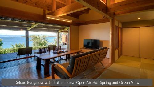 Deluxe Bungalow with Tatami area with Open-Air Hot Spring Bath and Ocean View