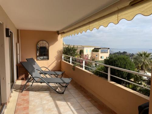 Balkon/terasa, Appartement avec vue mer panoramique in Mandelieu-la-Napoule Center