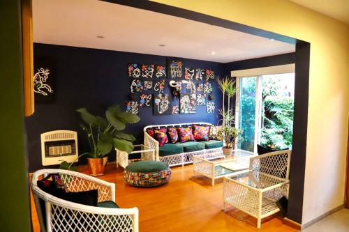 Luxurious Mid Century Modern folk art home in Mexico City, Mexico