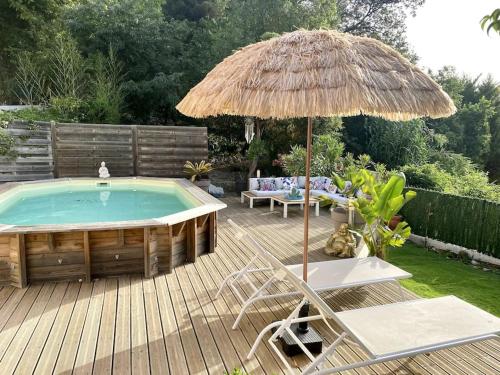 Appartement/maison 100m2 piscine au pied des GR et 10km de Nice - Location saisonnière - Aspremont