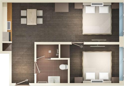 2 bedrooms, 3 beds