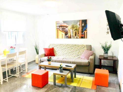  One bedroom appartement with sea view furnished terrace and wifi at La Orotava 4 km away from the beach in La Orotava