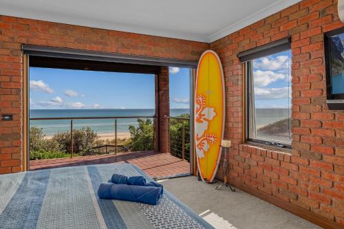 Beachfront-private beach access and 180 degree bay views!