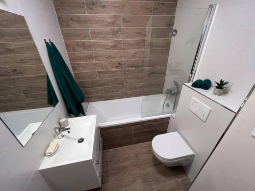 浴室, City center apartment with nice balcony in 日利納