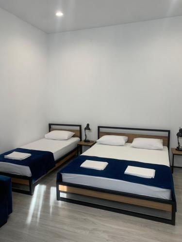 1 queen bed, 1 twin bed, 1 sofa bed