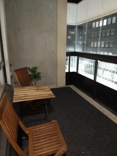 parveke/terassi, Premium kaksio Rauman keskustassa, parveke ja sauna in Rauma