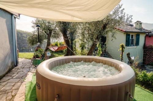 jacuzzi privata-giardino-parcheggio-sdraio-amaca-intera casa a disposizione