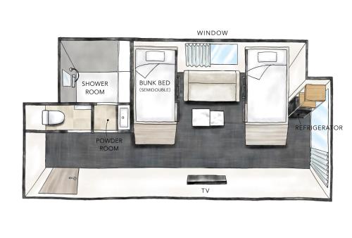 ROTA105 Room Type - Quadruple Room with Shower