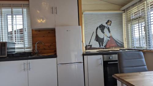 virtuve, Snowdonia Log cabin in Trawsfynydd