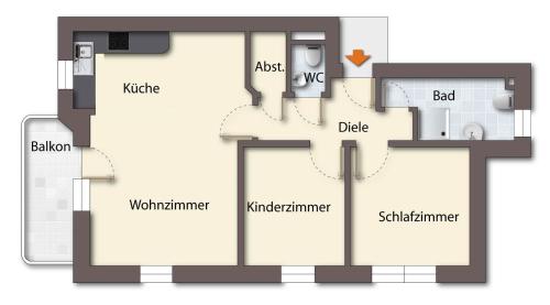 Apartment with Balcony room in Ferienwohnung Endlich Urlaub