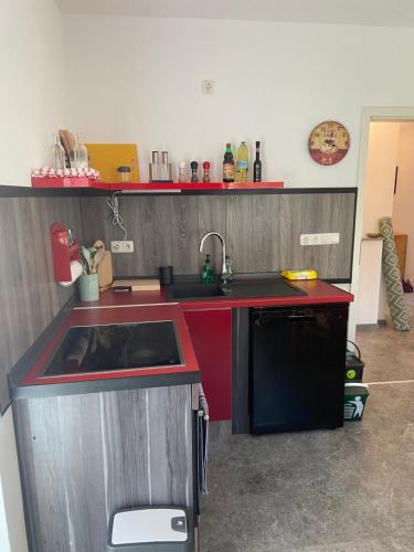 Konyha, Casa Andrea Apartment mit Balkon in Wallersdorf (Bajorország)